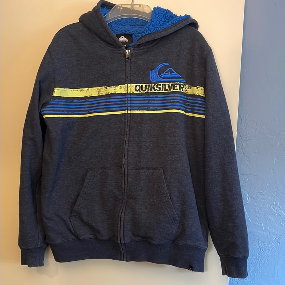 3 for $25! Quiksilver Kids Navy Blue Hoodie‎ Jacket, size 14-16